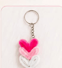 Handcrafted Plush Heart Keychain Trio