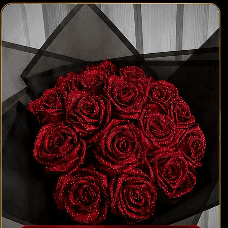 Rose Bouquet — With Sparkling Glitter